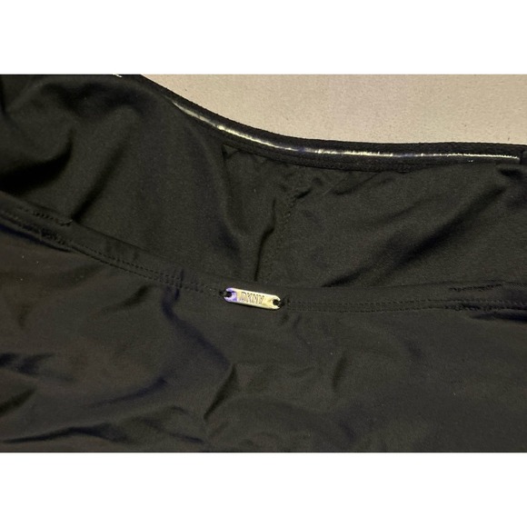 DKNY Women's Ruched Waist Slimming Strapless Black One Piece Swimsuit, Small - Picture 4 of 6